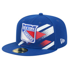 New York Rangers New Era Faded Lines 59FIFTY Fitted Hat Blue