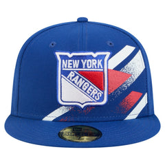 New York Rangers New Era Faded Lines 59FIFTY Fitted Hat Blue