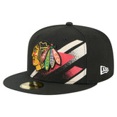 Chicago Blackhawks New Era Faded Lines 59FIFTY Fitted Hat Black