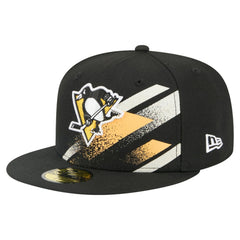 Pittsburgh Penguins New Era Faded Lines 59FIFTY Fitted Hat Black