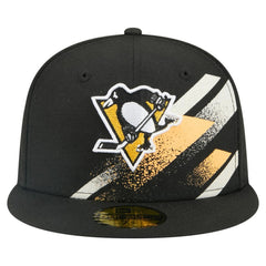 Pittsburgh Penguins New Era Faded Lines 59FIFTY Fitted Hat Black