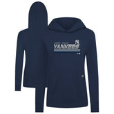 New York Yankees Levelwear Women's Relay Breaker Pullover Hoodie - Navy