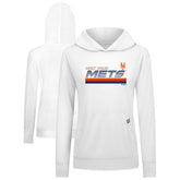 New York Mets Levelwear Women's Relay Breaker Pullover Hoodie - White
