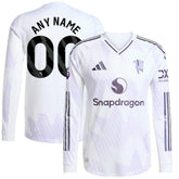 Manchester United 2025/26 Away Long Sleeve Custom Jersey - White | Adidas on sale