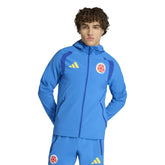 Colombia National Team FIFA x World Cup 2026 Tiro Travel Raglan Full-Zip Windbreaker Hoodie - Blue | Adidas cheap