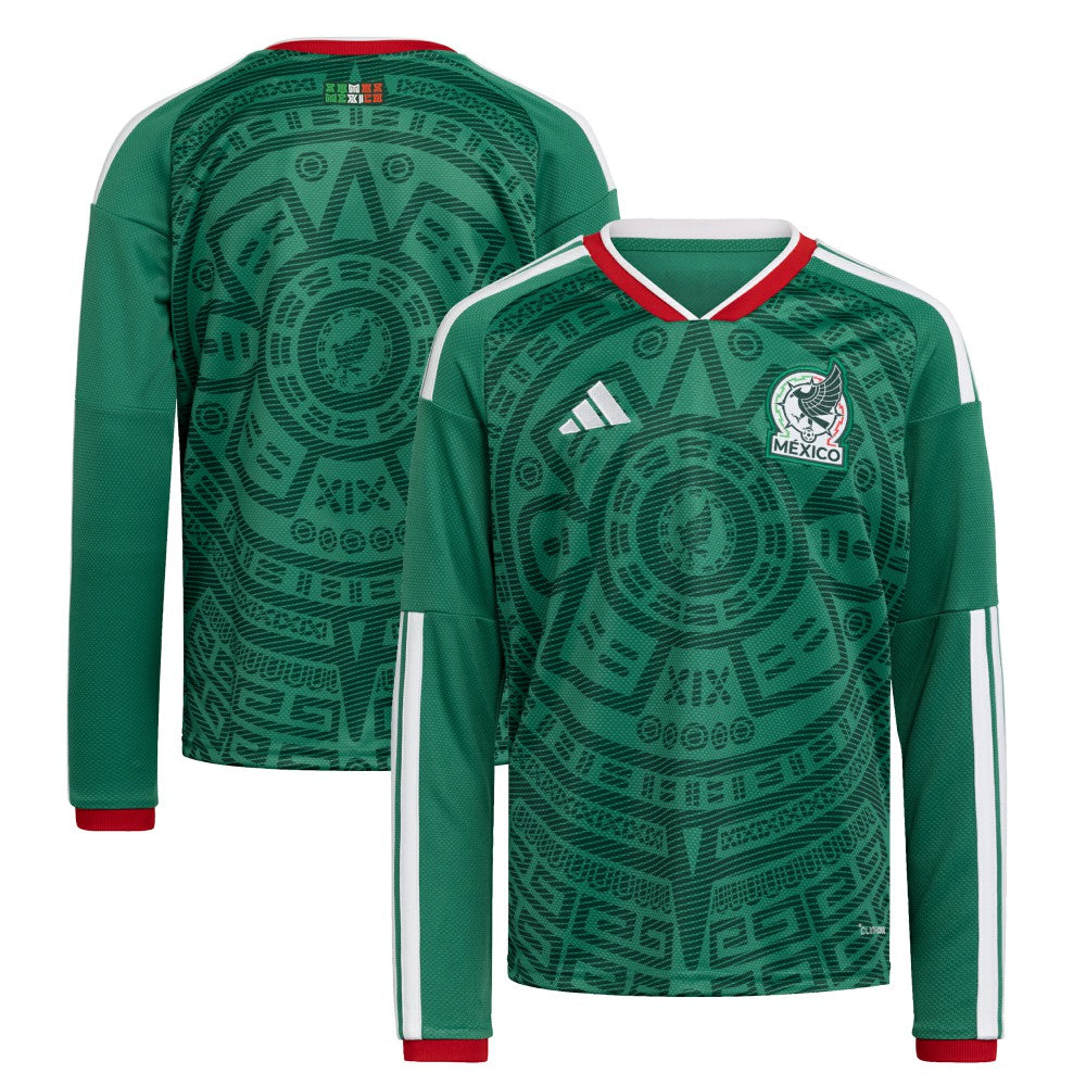 Mexico National Team Youth FIFA x World Cup 2026 Home Replica Long-Sleeve Jersey - Green | Adidas sale