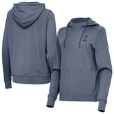 Los Angeles Angels Antigua Women's Justice Stars and Stripes Team Logo Pullover Hoodie - Heather Navy