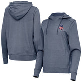 Boston Red Sox Antigua Women's Justice Stars and Stripes Team Logo Pullover Hoodie - Heather Navy