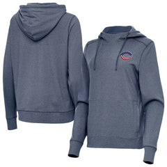 Cincinnati Reds Antigua Women's Justice Stars and Stripes Team Logo Pullover Hoodie - Heather Navy