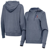 Baltimore Orioles Antigua Women's Justice Stars and Stripes Team Logo Pullover Hoodie - Heather Navy