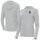 Colorado Rockies Antigua Women's Daybreak Quarter-Zip Hoodie - Heather Gray