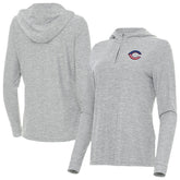 Cincinnati Reds Antigua Women's Daybreak Quarter-Zip Hoodie - Heather Gray