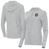 Chicago Cubs Antigua Women's Daybreak Quarter-Zip Hoodie - Heather Gray