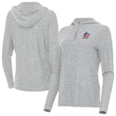 Miami Marlins Antigua Women's Daybreak Quarter-Zip Hoodie - Heather Gray