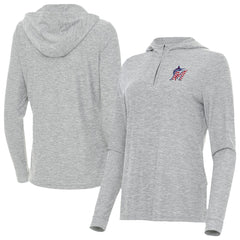 Miami Marlins Antigua Women's Daybreak Quarter-Zip Hoodie - Heather Gray