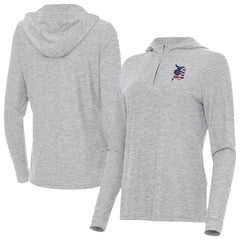 Detroit Tigers Antigua Women's Daybreak Quarter-Zip Hoodie - Heather Gray