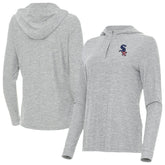 Chicago White Sox Antigua Women's Daybreak Quarter-Zip Hoodie - Heather Gray