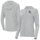 Kansas City Royals Antigua Women's Daybreak Quarter-Zip Hoodie - Heather Gray