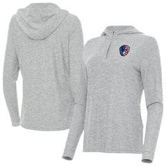 Milwaukee Brewers Antigua Women's Daybreak Quarter-Zip Hoodie - Heather Gray