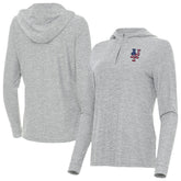 New York Mets Antigua Women's Daybreak Quarter-Zip Hoodie - Heather Gray