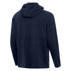 Miami Marlins Antigua Spikes Stars and Stripes Team Logo Quarter-Zip Pullover Hoodie - Heather Navy