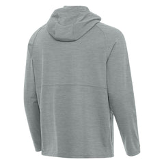 New York Mets Antigua Spikes Stars and Stripes Team Logo Quarter-Zip Pullover Hoodie - Heather Gray