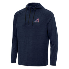 Arizona Diamondbacks Antigua Spikes Stars and Stripes Team Logo Quarter-Zip Pullover Hoodie - Heather Navy
