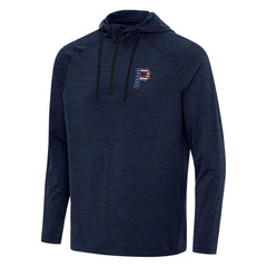 Pittsburgh Pirates Antigua Spikes Stars and Stripes Team Logo Quarter-Zip Pullover Hoodie - Heather Navy