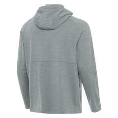 Milwaukee Brewers Antigua Spikes Stars and Stripes Team Logo Quarter-Zip Pullover Hoodie - Heather Gray