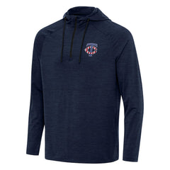 Minnesota Twins Antigua Spikes Stars and Stripes Team Logo Quarter-Zip Pullover Hoodie - Heather Navy