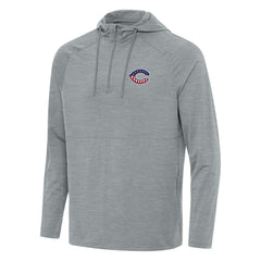 Cincinnati Reds Antigua Spikes Stars and Stripes Team Logo Quarter-Zip Pullover Hoodie - Heather Gray