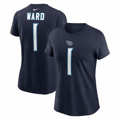 Cameron Ward Tennessee Titans Women's Name & Number T-Shirt - Navy | Nike for sale