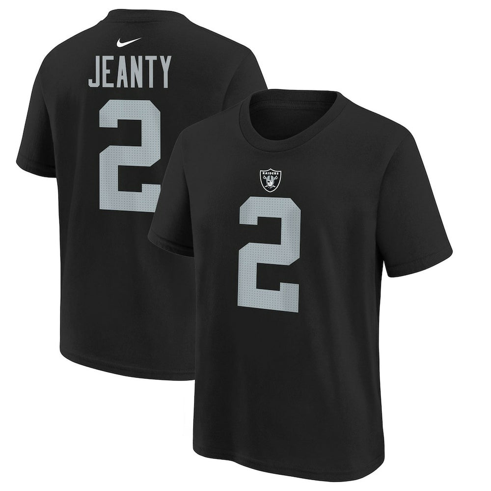 Ashton Jeanty Las Vegas Raiders Youth 2025 NFL Draft First Round Pick Name & Number T-Shirt - Black | Nike on sale