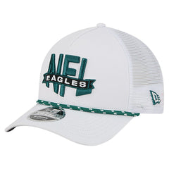 Philadelphia Eagles New Era NFL 9FORTY A-Frame M-Crown Adjustable Trucker Hat - White cheap