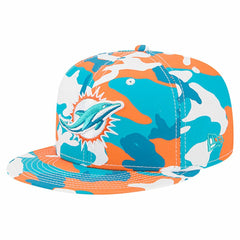 Miami Dolphins New Era 59FIFTY Fitted Hat - Orange/Aqua discount
