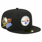 Pittsburgh Steelers New Era Group Chat 59FIFTY Fitted Hat - Black for sale