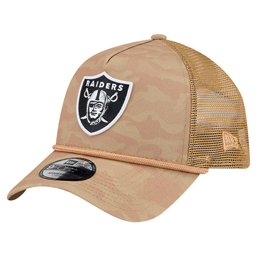 Las Vegas Raiders New Era Wheat Camo 9FORTY Adjustable Hat - Tan for sale