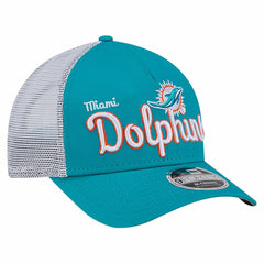 Miami Dolphins New Era Side Lines 9FORTY Adjustable Hat - Aqua discount