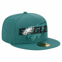 Philadelphia Eagles New Era Overlap Wordmark 59FIFTY Fitted Hat - Midnight Green cheap