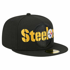Pittsburgh Steelers New Era Overlap Wordmark 59FIFTY Fitted Hat - Black online