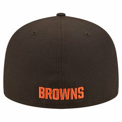 Cleveland Browns New Era Overlap Wordmark 59FIFTY Fitted Hat - Brown on sale