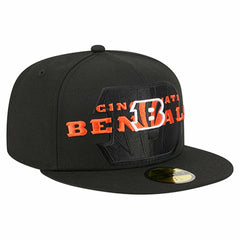 Cincinnati Bengals New Era Overlap Wordmark 59FIFTY Fitted Hat - Black for sale