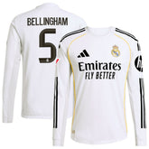 Jude Bellingham Real Madrid 2025/26 Home Long Sleeve Jersey - White | Adidas shop