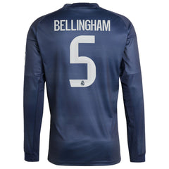 Jude Bellingham Real Madrid 2025/26 Away Long Sleeve Replica Jersey - Blue shop