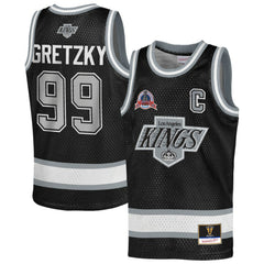 Wayne Gretzky Los Angeles Kings Mitchell & Ness Youth Maxxed Out Fashion Basketball Jersey Black