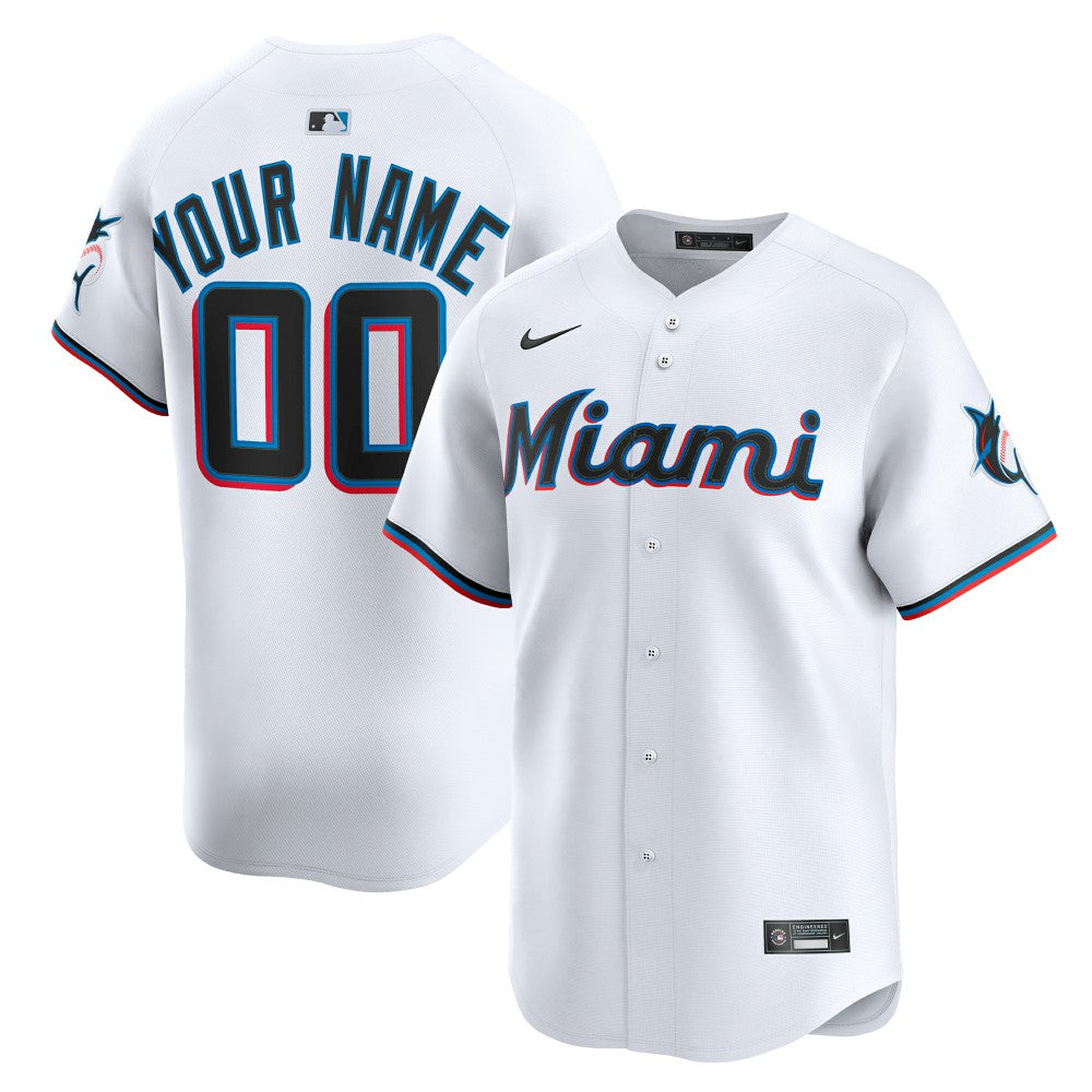 Miami Marlins Youth Home Custom Limited Jersey - White | Nike