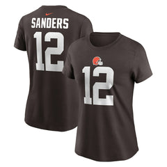 Shedeur Sanders Cleveland Browns Women's 2025 NFL Draft Name & Number T-Shirt - Brown | Nike for sale