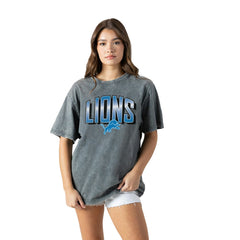 Detroit Lions Gameday Couture Women's Peak Performance Oversized Snow Wash T-Shirt - Gray online