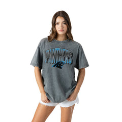 Carolina Panthers Gameday Couture Women's Peak Performance Oversized Snow Wash T-Shirt - Gray on sale