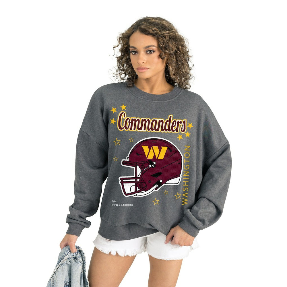 Washington Commanders Gameday Couture Women's Ready to Rumble Premium Fleece Pullover Sweatshirt - Gray for sale